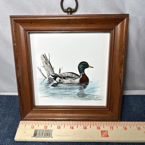 Mallard And Green Wing Teal Framed porcelain tile decor H&R Johnson Duck Decor - Picture 3 of 8